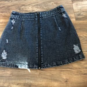 black jean skirt